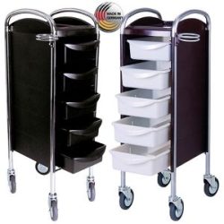 Efalock Piccolo Piccolo 6002 Gestell verchromt, Seitenverkleidung schwarz, Arbeitskästen schwarz
