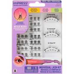 Kiss imPRESS Pre-glued Individual Lash Kit 01