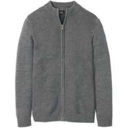 bonprix Feinstrickjacke aus reiner Baumwollegrau 68Herren