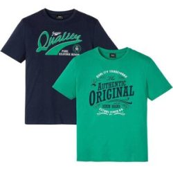 bonprix T-Shirt aus reiner Bio-Baumwolle (2er Pack)grün 72Herren