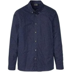 bonprix Langarmhemd aus Baumwolle in Slim Fitblau 45Herren