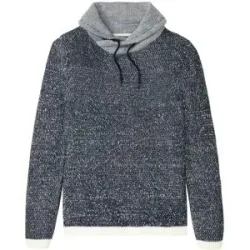 bonprix Strickpullover aus Polyacryl, mit Schalkragen und Kordelzug, melierte Optik