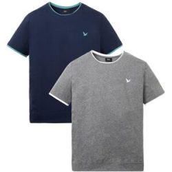 bonprix T-Shirt in Regular Fit (2er Pack)blau 68Herren