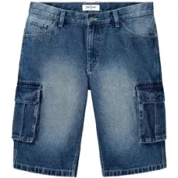bonprix Cargo-Jeans-Longbermuda, Relaxed Fitblau 50Herren