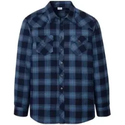 bonprix Flanellhemd aus reiner Baumwolleblau 43Herren