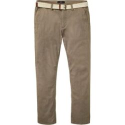 bonprix Regular Fit Chinohose mit Dehnbund und Gürtel, Straightgrün 54Herren
