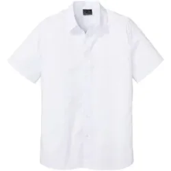 bonprix Stretch-Kurzarmhemd in Slim Fitweiß 45Herren