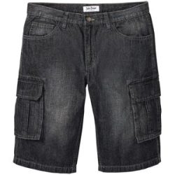bonprix Bermudas aus Baumwolle und Elasthan, Relaxed Fit, Cargo-Jeans-Design
