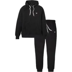 bonprix Jogginganzug (2-tlg. Set) aus reiner Baumwolleschwarz 60Herren