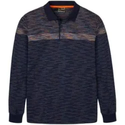 bonprix Polo-Langarmshirtblau 52Herren