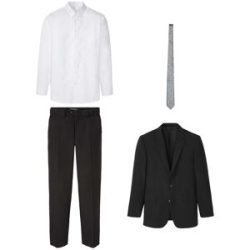 bonprix Anzug Set, 4 tlg. bequem festlicher Stil, bequeme Passform, aus Polyester und Baumwolle