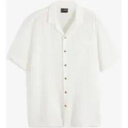 bonprix Kurzarmhemd aus Musselin in Regular Fitweiß 45Herren