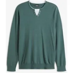 bonprix Feinstrickpullover in 2 in 1 Optikgrün 60Herren