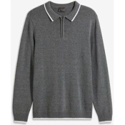 bonprix Polo Pullover mit recycelter Baumwollegrau 52Herren