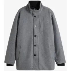 bonprix Winterjacke mit Windfang in Wolloptikgrau 62Herren