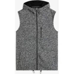 bonprix Strickfleece-Weste mit Kapuzeschwarz 68Herren
