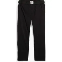 bonprix Regular Fit Chinohose mit Dehnbund und Gürtel, Straightschwarz 46Herren