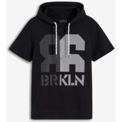 bonprix Kapuzen-T-Shirt aus schwerer Baumwolleschwarz 64Herren