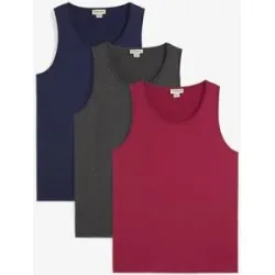 bonprix Tanktop in Regular Fit (3er Pack)rot 48Herren