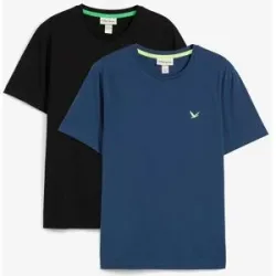 bonprix T-Shirt aus reiner Bio-Baumwolle (2er Pack)blau 52Herren