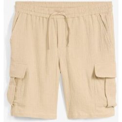 bonprix Regular Fit Cargobermuda aus luftigem Musselinbeige 46Herren