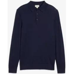 bonprix Feinstrick-Polopullover mit edler Merinowolle, Slim Fitblau 52Herren