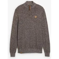 bonprix Troyer-Pullover mit reiner Baumwollebraun 60Herren