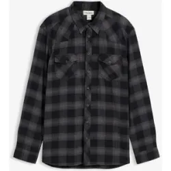 bonprix Flanellhemd aus reiner Baumwolleschwarz 43Herren