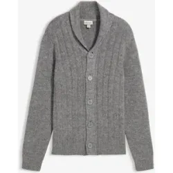 bonprix Strickjacke mit Rippenmustergrau 52Herren