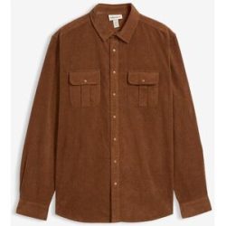 bonprix Stretch-Cordhemd mit Baumwollebraun 45Herren