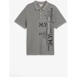 bonprix Piqué-Poloshirt aus reiner Baumwolle Slim Fit, Kurzarmgrau 64Herren
