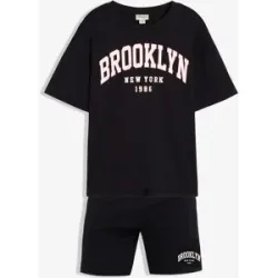 bonprix T-Shirt und Shorts (2-tlg.Set)schwarz 48Herren