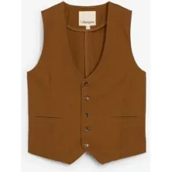 bonprix Weste aus Baumwollcanvasbraun 62Herren