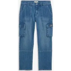 bonprix Relaxed-Fit Cargo-Jeans, Straightblau 40Herren