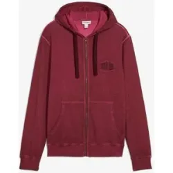 bonprix Kapuzen-Sweatjacke in ausgewaschener Optikrot 52Herren