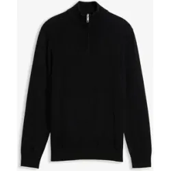 bonprix Troyer-Pullover mit Baumwolleschwarz 64Herren