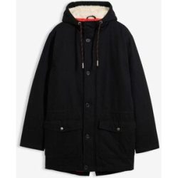 bonprix Winter-Parka mit Teddy-Kapuzeschwarz 64Herren