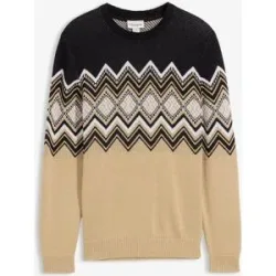bonprix Norweger-Pullover aus weichem Baumwollmixbraun 52Herren
