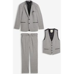 bonprix Anzug 3-teilig Set, 3 tlg. tlg. regular fit Regular Fit, mit Gürtelschlaufen, melierte Optik