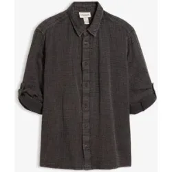 bonprix Hemd aus weichem Musselinschwarz 43Herren