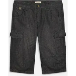 bonprix Leichte Jeans-Long-Cargobermuda, Relaxed Fitschwarz 52Herren