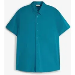 bonprix Stretch-Kurzarmhemd in Slim Fitpetrol 49Herren