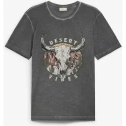 bonprix T-Shirt in gewaschener Optik aus reiner Bio-Baumwollegrau 56Herren