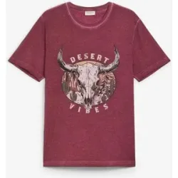 bonprix T-Shirt in gewaschener Optik aus reiner Bio-Baumwollerot 48Herren