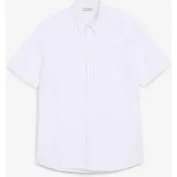 bonprix Kurzarmhemd aus Leinen-Mix in Regular Fitweiß 41Herren