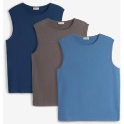 bonprix Muskelshirt (3er Pack)blau 68Herren