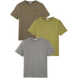 bonprix T-Shirt Packung, 3er, 3 Stk. Regular Fit, Kurzarm, für den Alltag, aus Baumwolle und Viskose