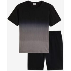 bonprix T-Shirt und Sweat-Bermuda  (2-tlg.Set)schwarz 48Herren