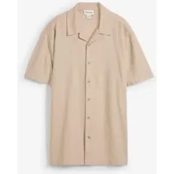 bonprix Kurzarmhemd aus Leinen-Mix in Loose Fitbeige 47Herren