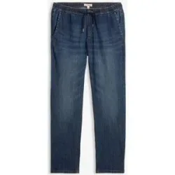 bonprix Leichte Regular-Fit Schlupfjeans mit Dehnbund, Straightblau 48Herren
